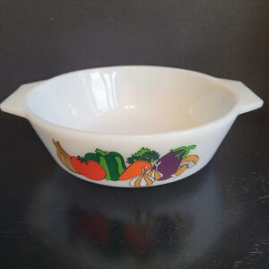 Vintage Pyrex  JAJ Garden Vegetable Made in England Small Casserole Dish
